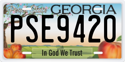 GA license plate PSE9420