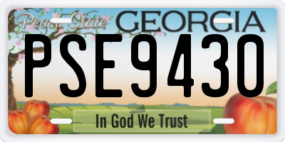 GA license plate PSE9430