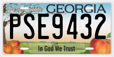 GA license plate PSE9432