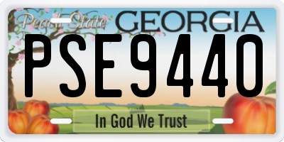 GA license plate PSE9440