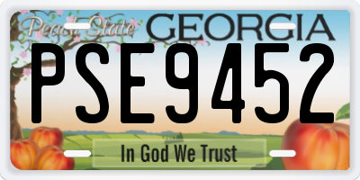 GA license plate PSE9452
