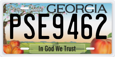 GA license plate PSE9462