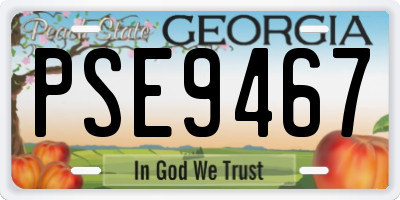 GA license plate PSE9467