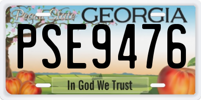 GA license plate PSE9476