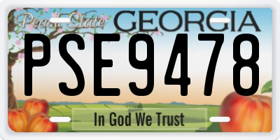 GA license plate PSE9478