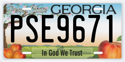 GA license plate PSE9671