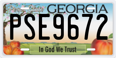 GA license plate PSE9672