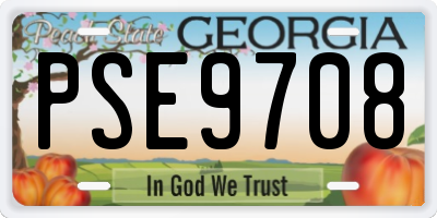 GA license plate PSE9708