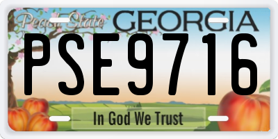 GA license plate PSE9716