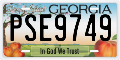 GA license plate PSE9749