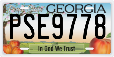 GA license plate PSE9778