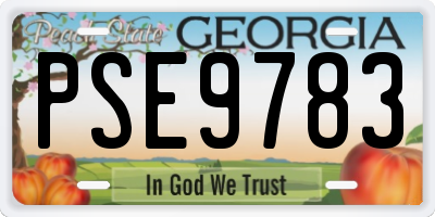 GA license plate PSE9783