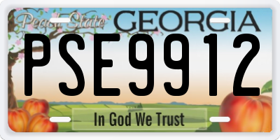 GA license plate PSE9912