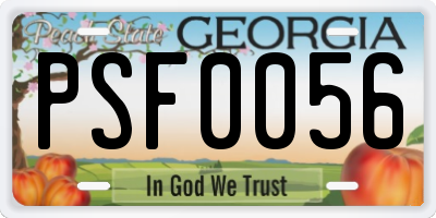 GA license plate PSF0056