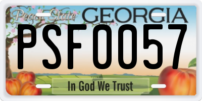GA license plate PSF0057