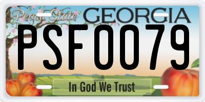 GA license plate PSF0079
