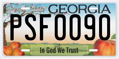 GA license plate PSF0090