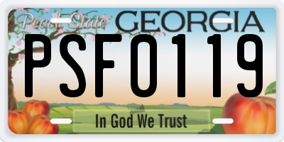 GA license plate PSF0119