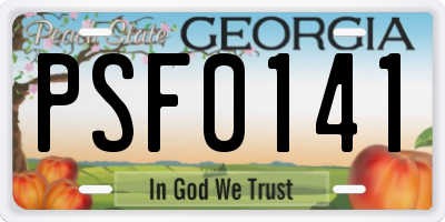 GA license plate PSF0141