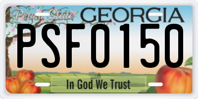 GA license plate PSF0150