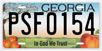 GA license plate PSF0154