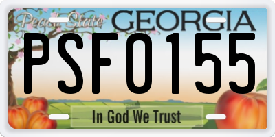 GA license plate PSF0155