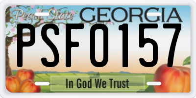 GA license plate PSF0157