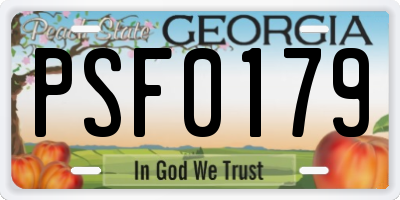 GA license plate PSF0179