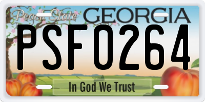 GA license plate PSF0264