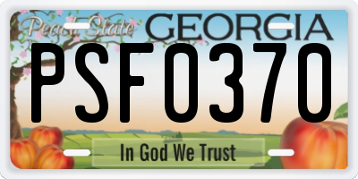GA license plate PSF0370