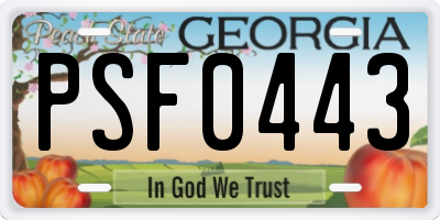 GA license plate PSF0443