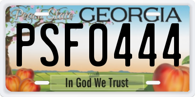 GA license plate PSF0444