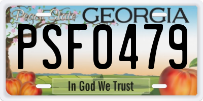 GA license plate PSF0479