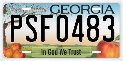 GA license plate PSF0483