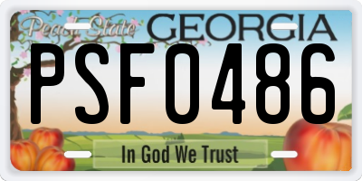 GA license plate PSF0486