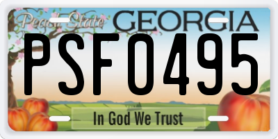 GA license plate PSF0495