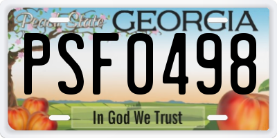 GA license plate PSF0498