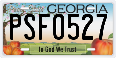 GA license plate PSF0527