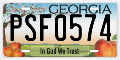GA license plate PSF0574
