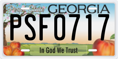 GA license plate PSF0717