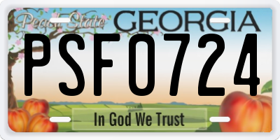 GA license plate PSF0724