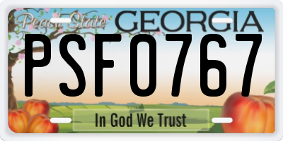 GA license plate PSF0767
