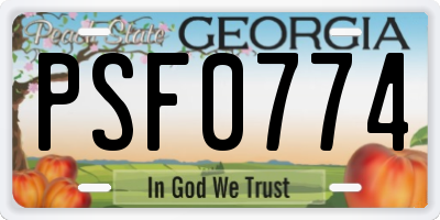 GA license plate PSF0774