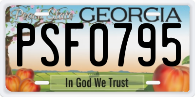 GA license plate PSF0795