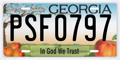 GA license plate PSF0797