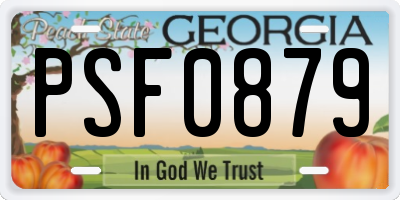 GA license plate PSF0879