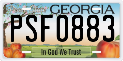 GA license plate PSF0883