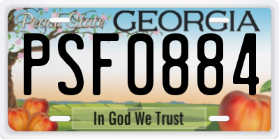 GA license plate PSF0884