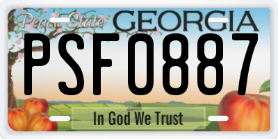 GA license plate PSF0887