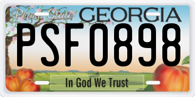 GA license plate PSF0898
